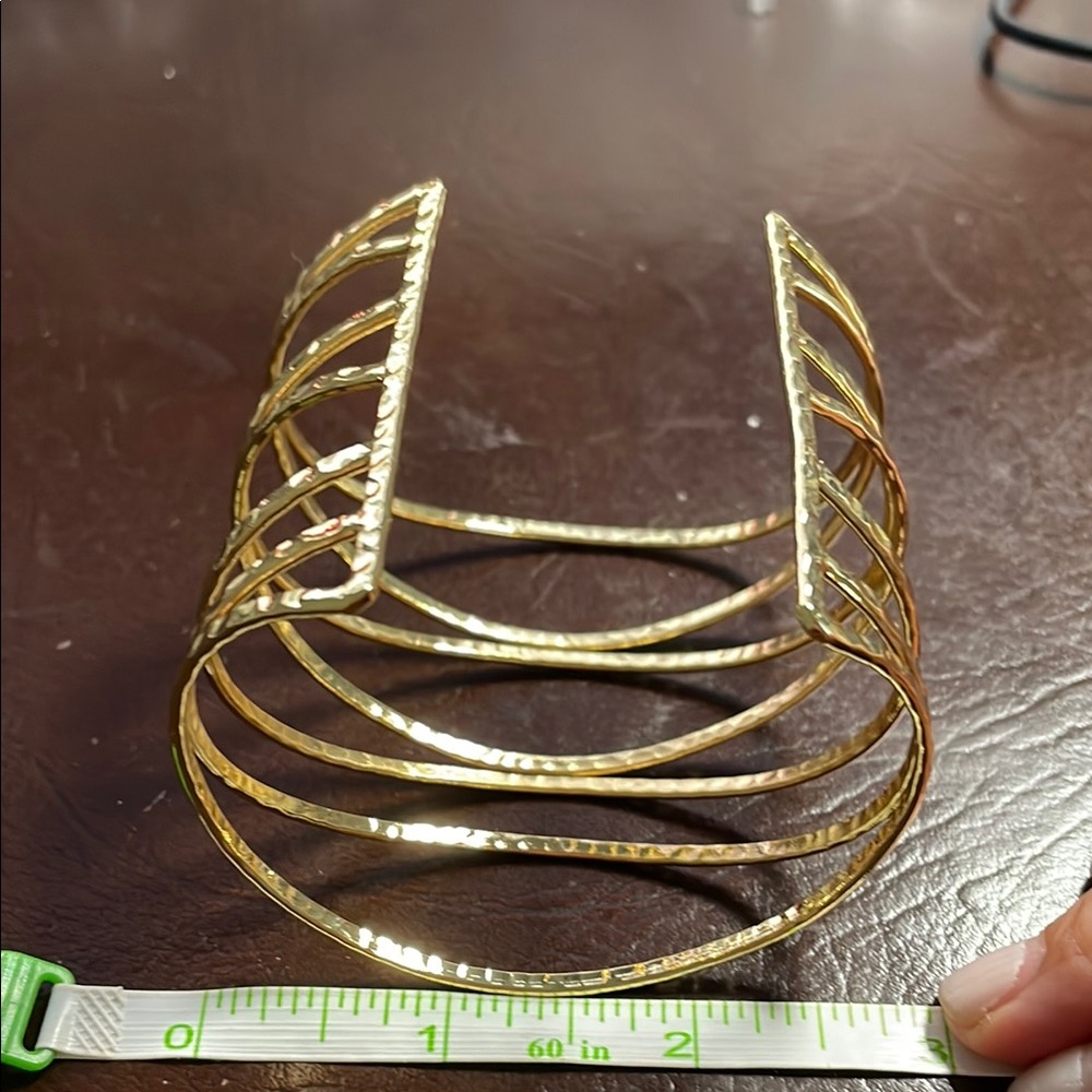 Sundance Gold Cuff Bracelet with Modern Minimalist Design - Picture 3 of 3